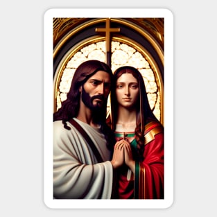 Jesus Christ next to Saint Mary Magdalene Sticker